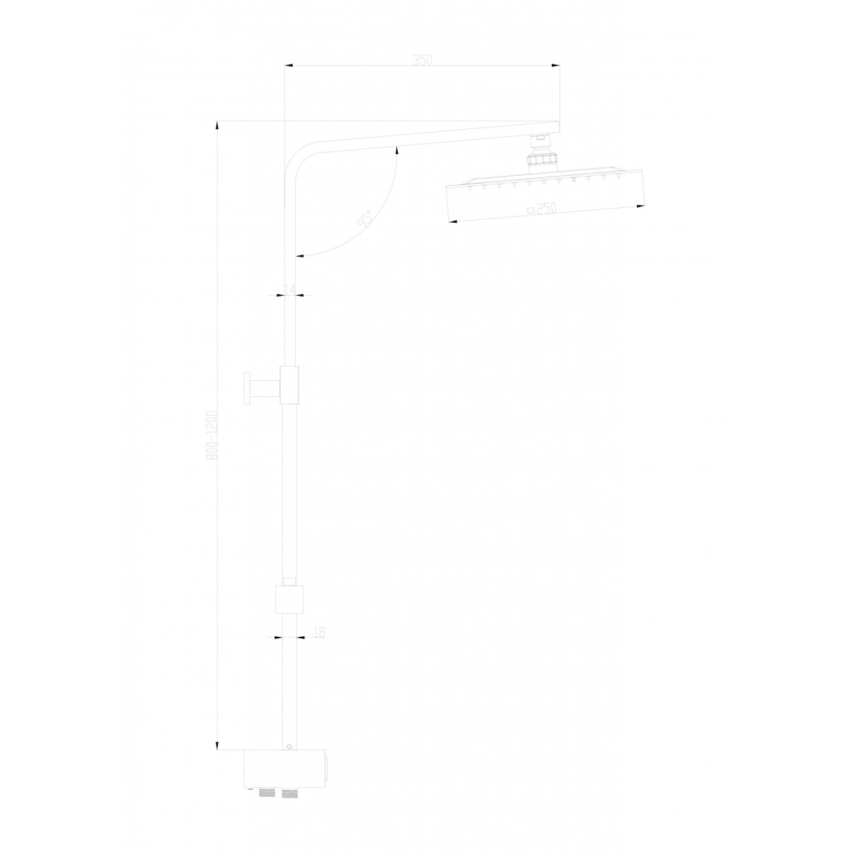 SILVER RAIN Overhead shower set, chrome