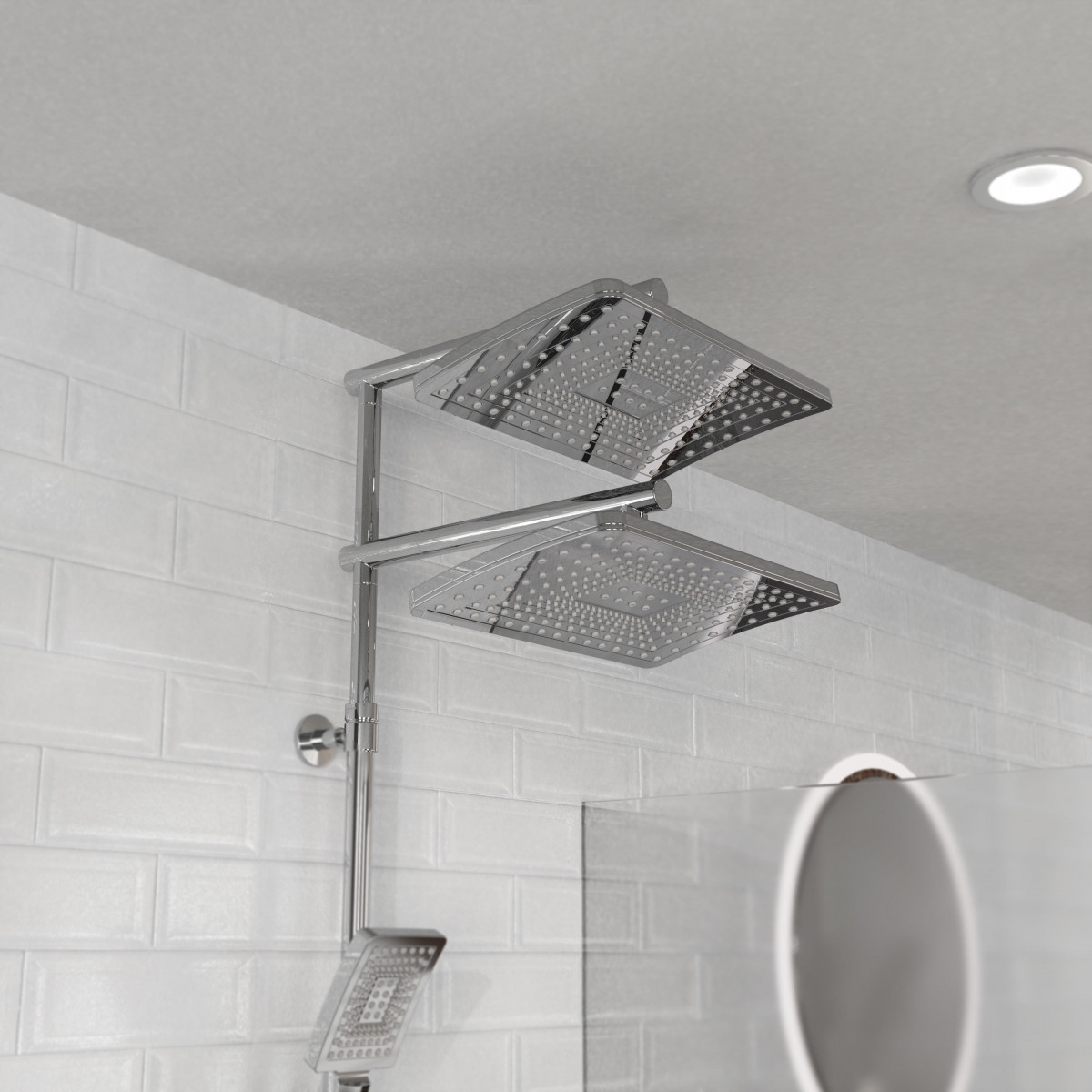 TRENTO Regendouche set met thermostatische kraan, Chroom