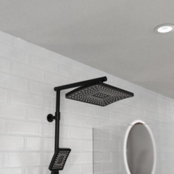TRENTO Overhead shower set, Black matt