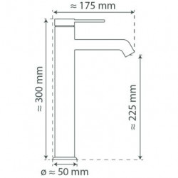LOS ANGELES, Wash basin mixer for countertop washbasin, chrome