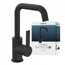LOS ANGELES, Waschtischarmatur mit schwenkbarem Auslauf, Schwarz matt