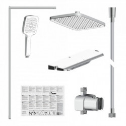 SCHÜTTE HAWAII Overhead showerset with thermostatic faucet, chrome/white