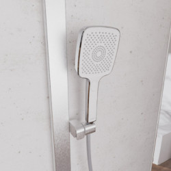 SCHÜTTE HAWAII Set de douche à l'envers avec mitigeur thermostatique, chromé/blanc