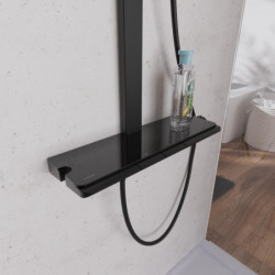 SCHÜTTE HAWAII Overhead showerset with thermostatic faucet, black matt