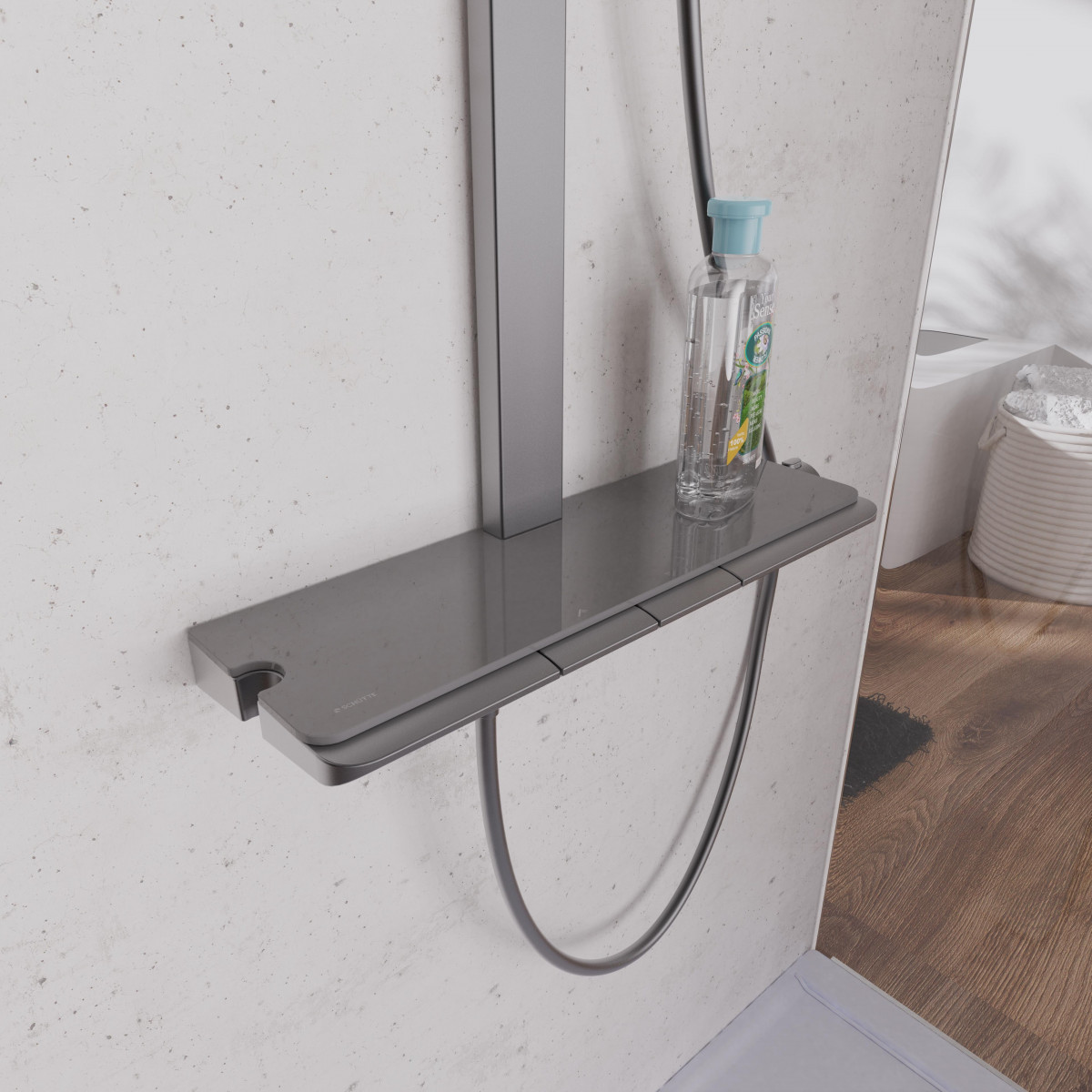 SCHÜTTE HAWAII Overhead showerset with thermostatic faucet, graphite matt