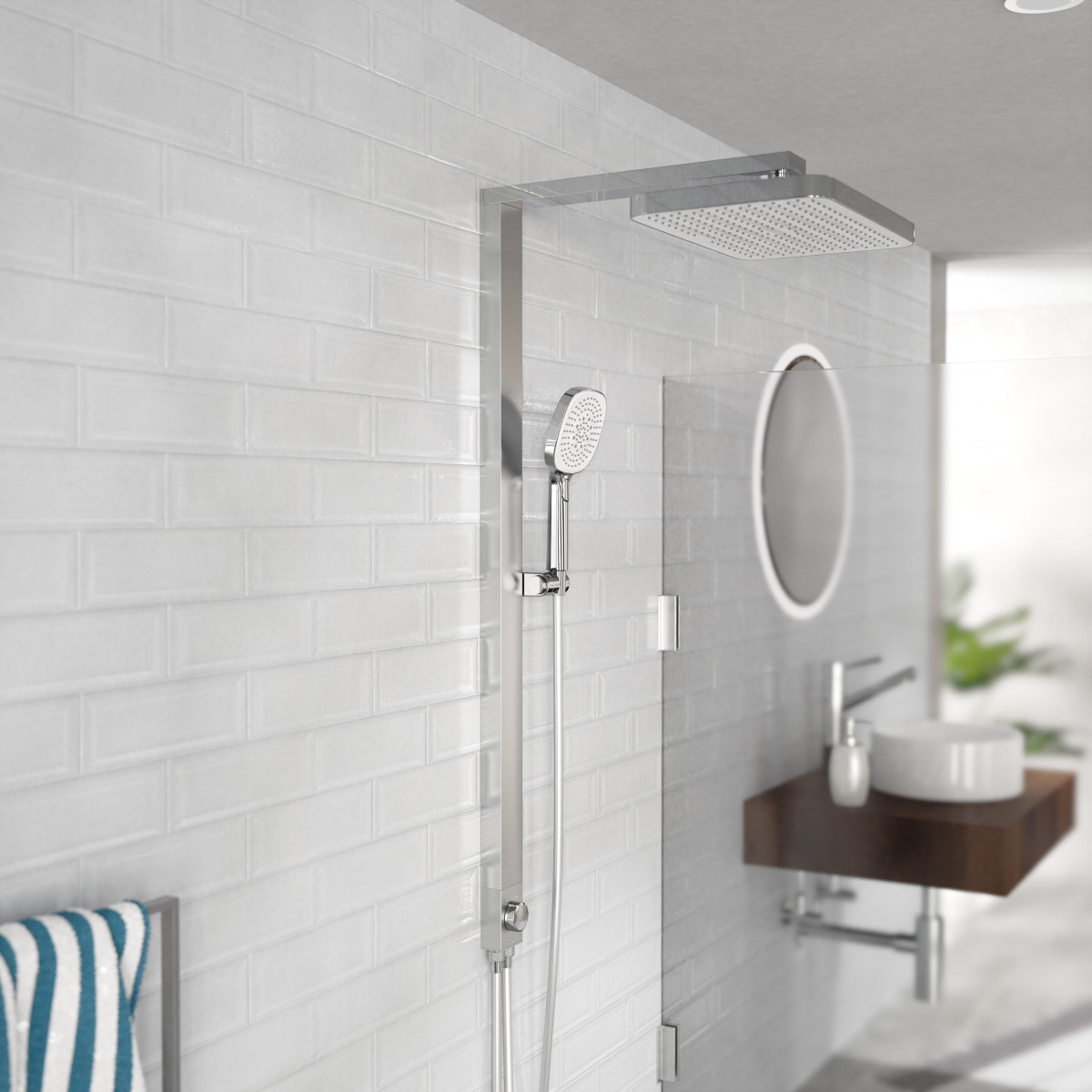 SCHÜTTE Überkopf-Brauseset LA PALMA, Chrom/Weiß