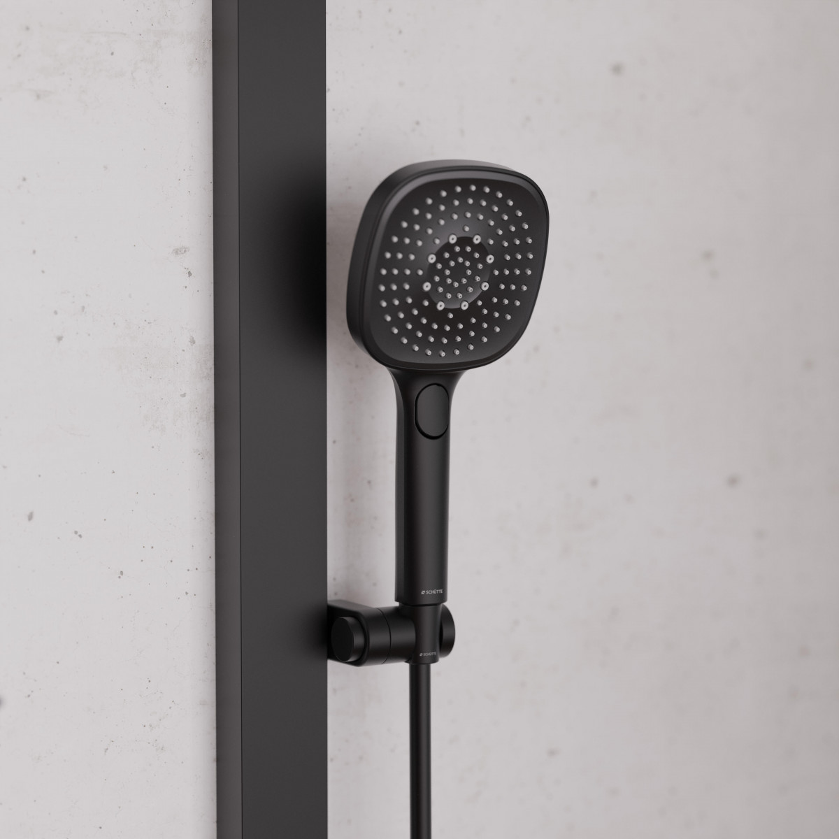 SCHÜTTE LA PALMA Overhead showerset, black matt