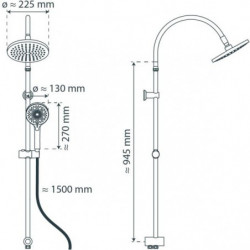 SCHÜTTE MATAO RAIN Overhead showerset, black matt