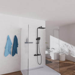 GRAN CANARIA Regendouche set met thermostatische kraan, Mat zwart