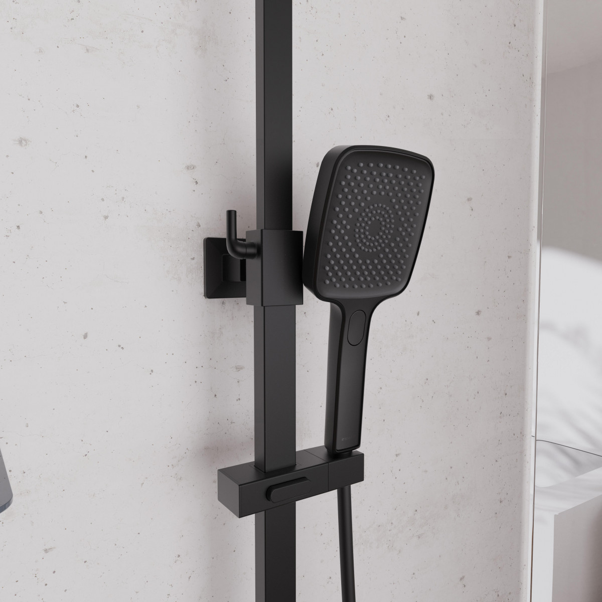 GRAN CANARIA Set douche de pluie avec Mitigeur thermostatique • Noir mat