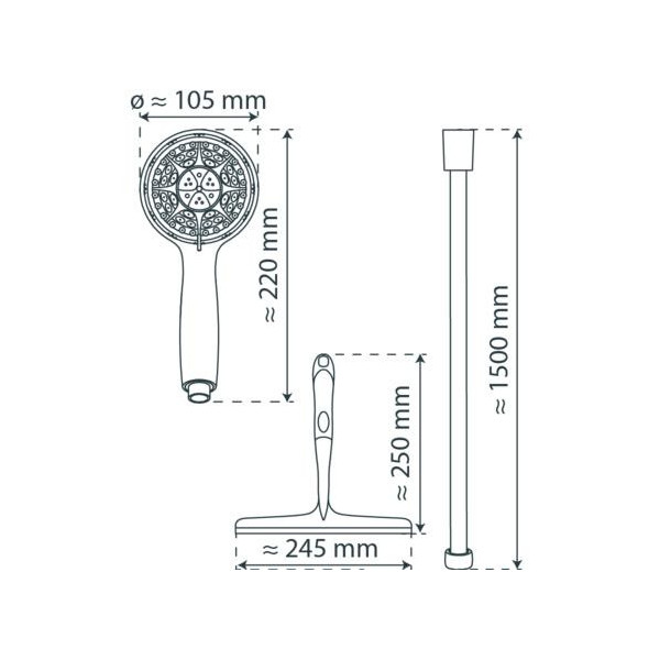 Handbrause-Set, Chrom, mit Abzieher
