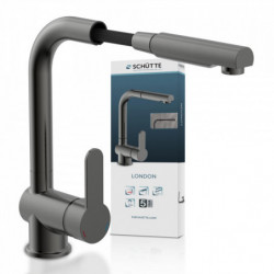LONDON Sink mixer, graphite matt, with pull-out spout