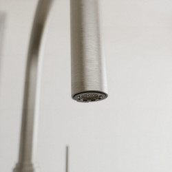 BLACKPOOL Sink mixer, stainles steel look, with pull-out spout