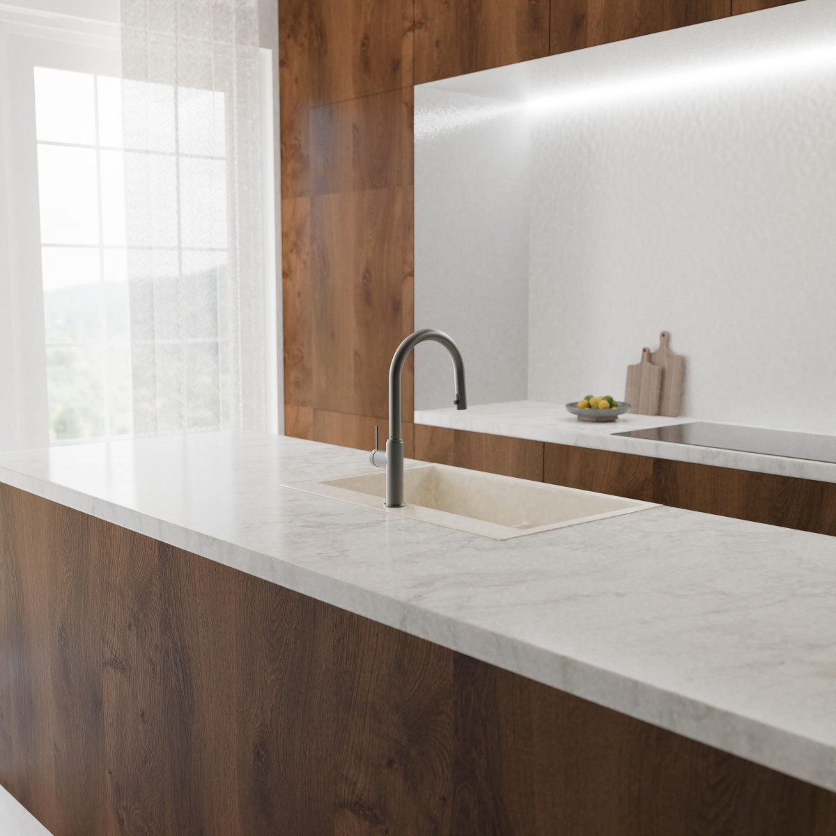 BLACKPOOL Sink mixer, graphite matt, with pull-out spout