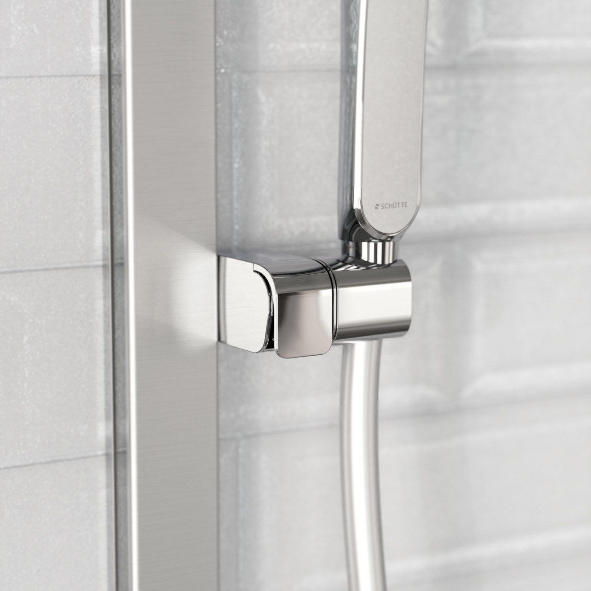 KARIBIK Shower rail set, chrome/ light grey