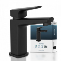 RAVEN Wash basin mixer, black matt