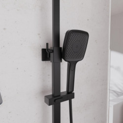 GRAN CANARIA Regendouche set met thermostatische kraan, Mat zwart