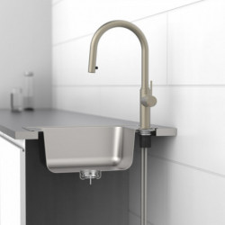 BLACKPOOL Sink mixer, stainles steel look, with pull-out spout