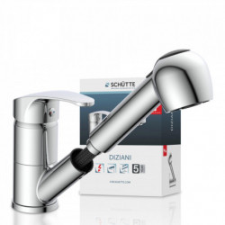 DIZIANI Sink mixer low pressure, chrome, with pull-out sprayer