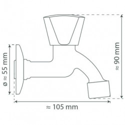 CARNEO Cold water tap for wall fixing, Chrome