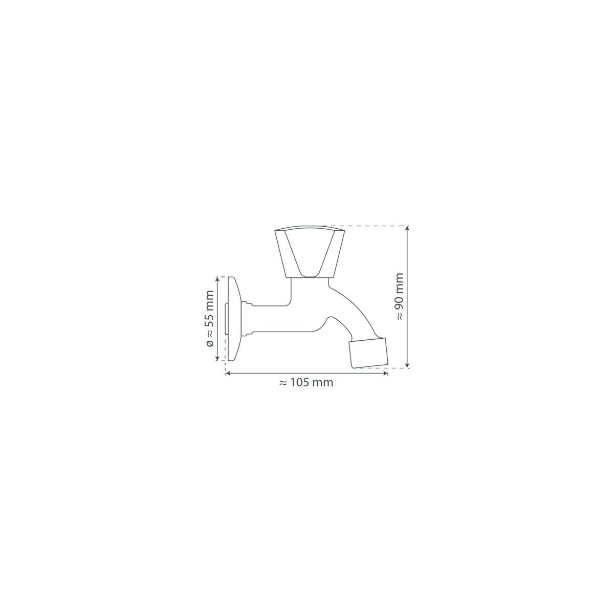 CARNEO Cold water tap for wall fixing, Chrome