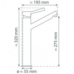 CORNWALL Waschtischarmatur, Chrom, f&uuml;r Aufsatzwaschbecken