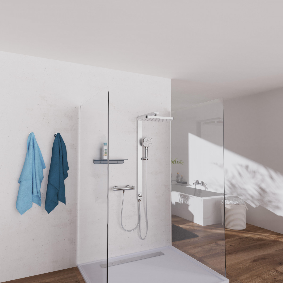 SCHÜTTE Überkopf-Brauseset LA PALMA, Chrom/Weiß