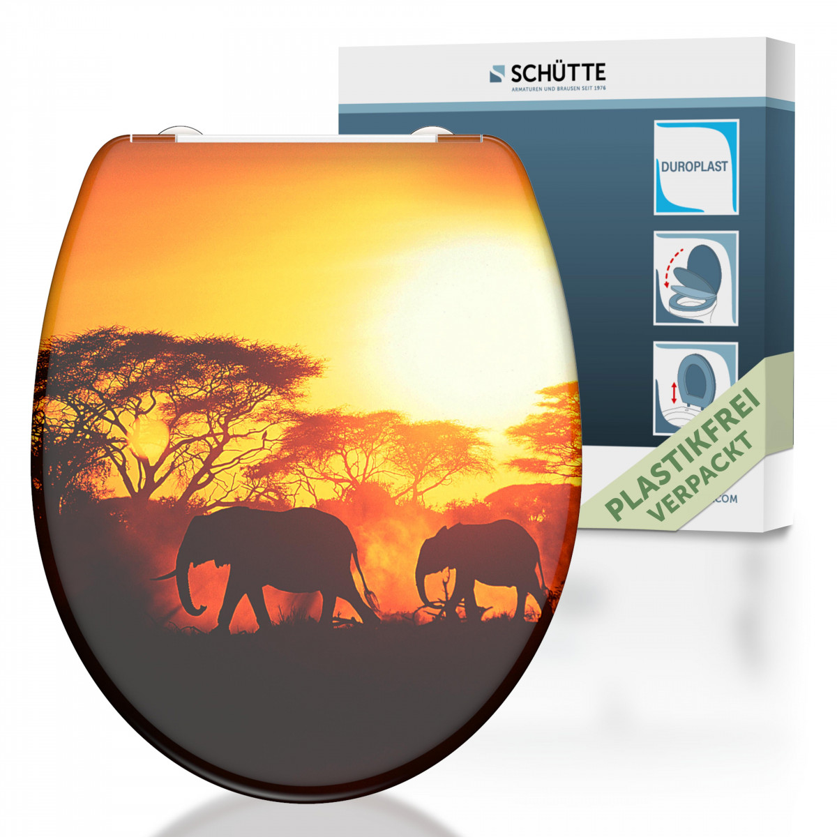 Abattant WC en Duroplast AFRICA avec Frein de Chute et Déclipsable