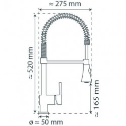 CORNWALL Spiralfeder Sp&uuml;ltischarmatur, Edelstahloptik