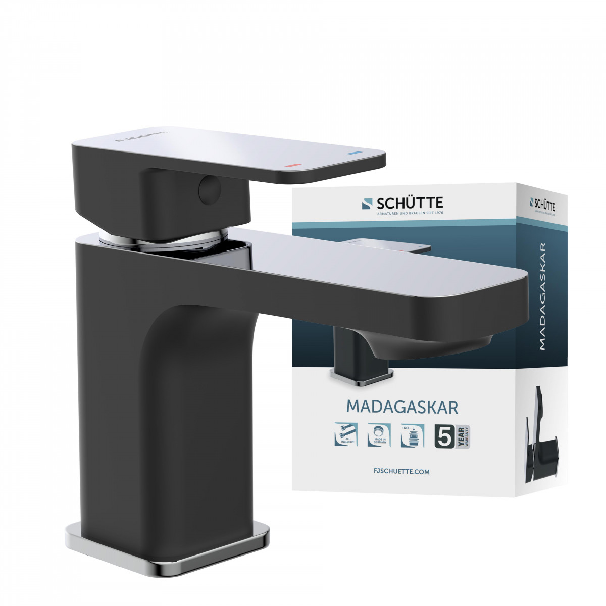 MADAGASKAR Wash basin mixer, black/chrome