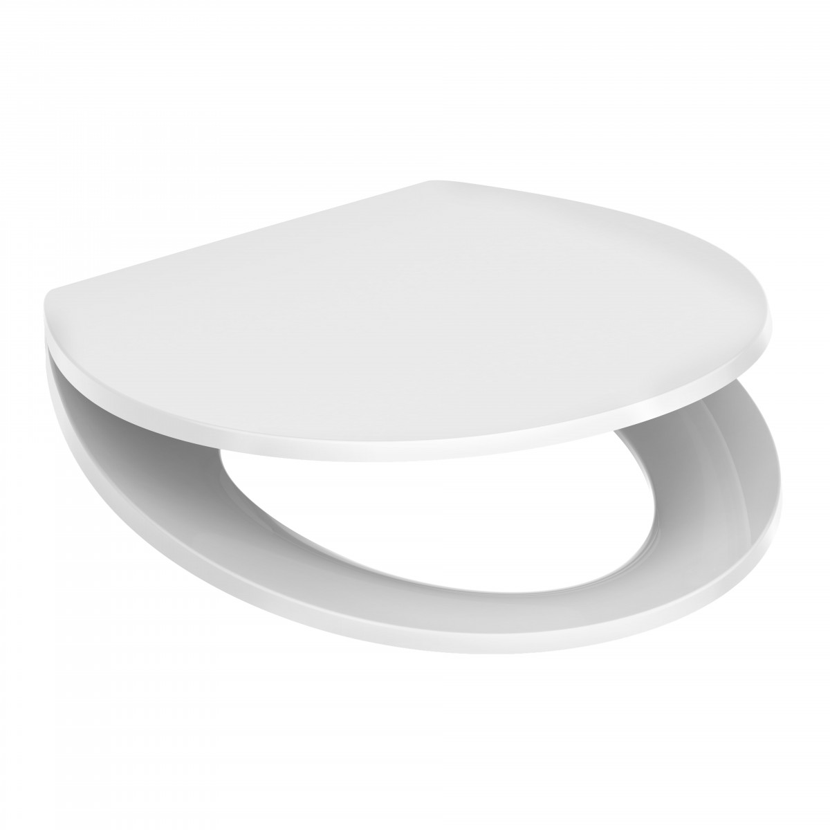 Duroplast WC-Sitz WHITE, flaches Design mit Absenkautomatik und Schnellverschluss