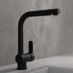 LONDON Sink mixer low pressure, black matt, with pull-out spout
