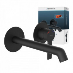 LOS ANGELES, Waschtischarmatur f&uuml;r Wandmontage, Unterputz, Schwarz