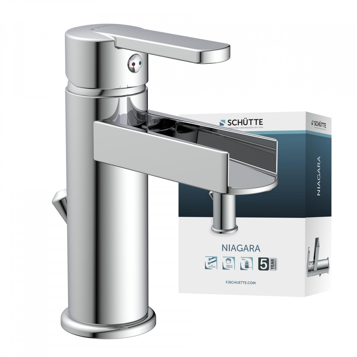 NIAGARA Robinetterie de lavabo, avec bec verseur, chrome