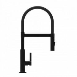 MIAMI Sink mixer, black matt, with soft-touch hose