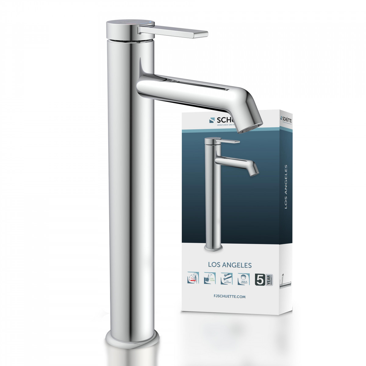 LOS ANGELES, Wash basin mixer for countertop washbasin, chrome