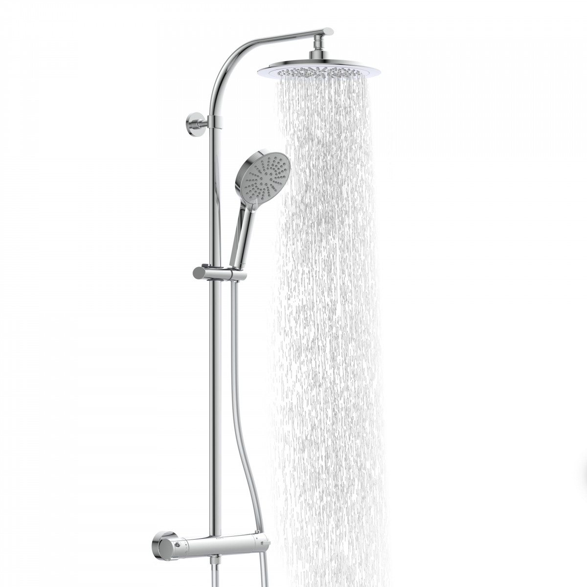 MADURA FRESH Set de douche à l'envers avec mitigeur thermostatique, Chromé