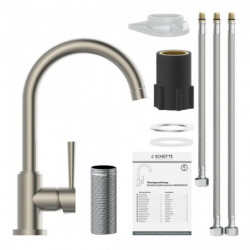 CORNWALL Sp&uuml;ltischarmatur, Edelstahloptik, Niederdruck