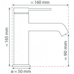 LOS ANGELES Wastafelkraan, Chroom
