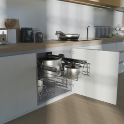 Teleskopschublade, Chrom, für 50 cm Schrank