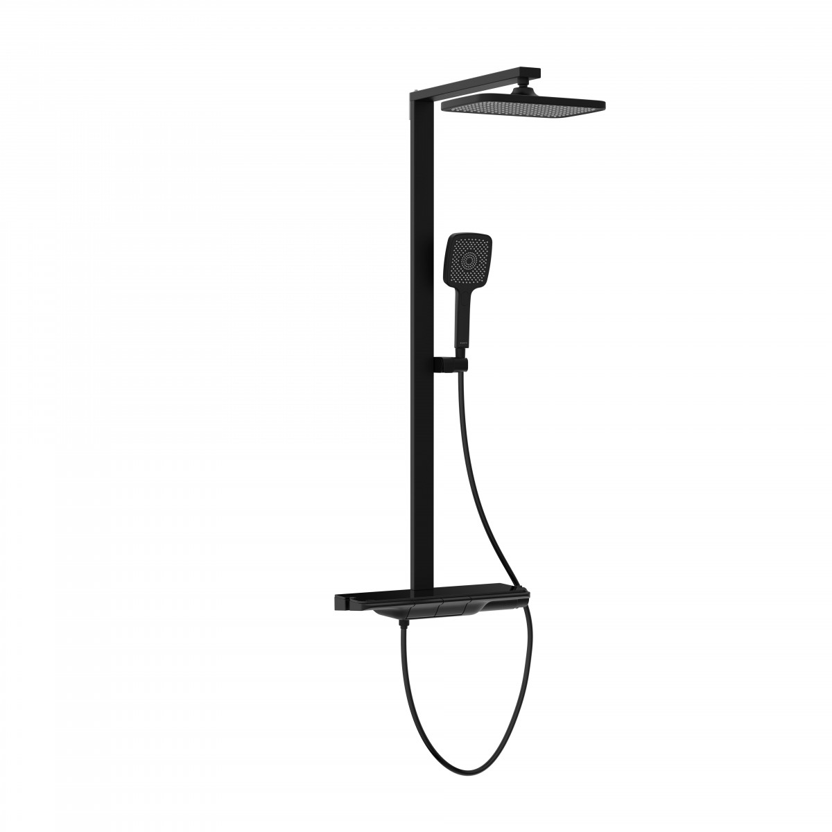 SCHÜTTE HAWAII Overhead showerset with thermostatic faucet, black matt