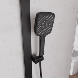 SCHÜTTE HAWAII Overhead showerset with thermostatic faucet, black matt