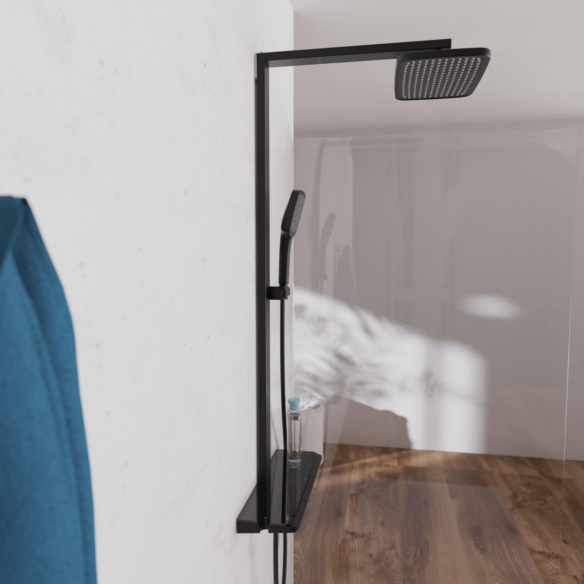 SCHÜTTE HAWAII Überkopf-Brauseset mit Thermostatarmatur, Schwarz matt