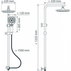 MADEIRA hoofddoucheset, chroom/wit