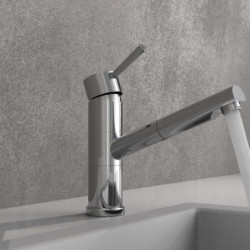 UNICORN Sp&uuml;ltischarmatur, Chrom, mit herausziehbarem Auslauf