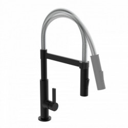 MIAMI Sink mixer, chrome/black matt, with spiral spring
