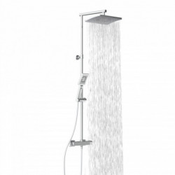 TRENTO Set douche de pluie avec Mitigeur thermostatique, Chromé
