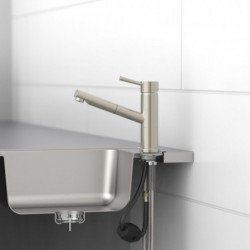 UNICORN Sp&uuml;ltischarmatur, Edelstahloptik, mit herausziehbarem Auslauf