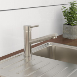 UNICORN Sp&uuml;ltischarmatur, Edelstahloptik, mit herausziehbarem Auslauf