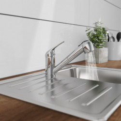 ULTRA Mitigeur cuisine basse pression avec douchette extractible, Chromé